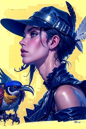 rpg! profile! portrait of humanoid bird on white background, beak, feathers, plague doctor, beautiful clothes, d & d, cockatrice, intricate, highly detailed, digital painting, artstation, concept art, smooth, sharp focus, illustration, art by norman rockwell emiliano ponzi andrey remnev yoann lossel aaron jasinski, 8 k deserted _ city _ buildings, _ cyperpunk