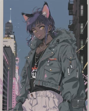 a 90s gangster rapper cat in New York