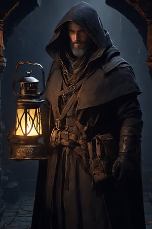(Highest Quality, 4k, professional lighting, masterpiece, Amazing Details:1.1), (face focus:1.1), (shadowed eyes:1.2),Equipped with a small lantern, a dagger, and a satchel of provisions, Aiden entered the dark, foreboding entrance of the Shadow Crypts.
neutral expression, epic character composition,