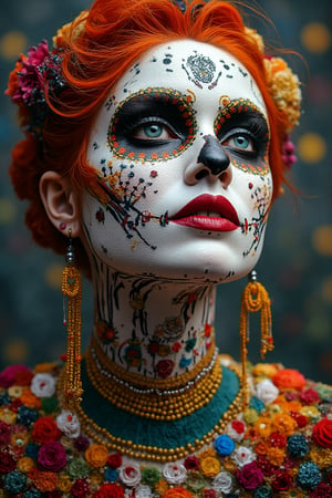 Halloween makeup, whimsical folk art in the style of Julia pott Quentin Black Kandinsky 