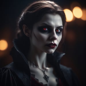 female Vampire, backlit, intricate details, highly detailed, slate atmosphere, cinematic, dimmed colors, dark shot, muted colors, film grain, lut, spooky, depth blur, blurry background dof, bokeh, realistic, realistic skin,perfecteyes, 