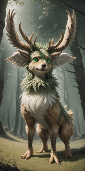 (CGI image of a Wolpertinger:1.65), (majestic creature), (the Wolpertinger's fur, created with exquisite details:1.25), (the Wolpertinger's green eyes glow:1.31), (the Wolpertinger stands gracefully on a wide meadow:1.1), (the Wolpertinger has antlers on his head:1.5), (Blender CGI software that can create breathtaking photorealistic scenes:1.2), (surrounded from the quiet beauty of the forest:1.1), (highly detailed landscape:1.25), (the captivating look of the Wolpertinger:1.1), (the Wolpertinger's hind legs are duck feet:1.25), (the Wolpertinger has 2 angel wings:1.85), beautiful color correction, Unreal Engine,


(masterpiece, best quality, high resolution, 64k, highly detailed, intricate), illustration, (realistic:1.75), (realistic design:1.5), perfect details, soft light, more details, 3D style,
/GC\