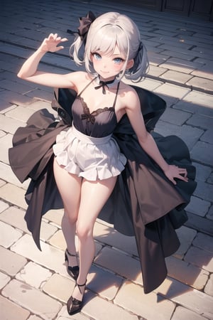 casual outfit, full body, cute, (masterpice), best quality, (sexy pose: 3), beautiful face and eyes, 8k,  best quality, high quality, flat chest, litle bob, Highest picture quality, Stockings,(Detailed eyes description),(full_body), 1girl, overlord\)