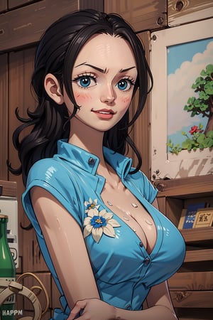 High Definition, 300 Dpi, 4k, beautiful, brunette, long hair, attractive, adorable, happy expression, cleavage big breast, best quality, MASTERPIECE, NicoRobin,NicoRobin,wlop,nami \(one piece\)