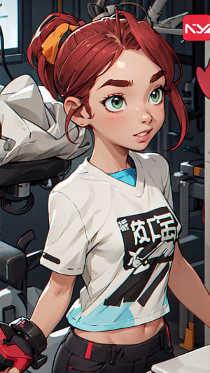 1girl,shitty t-shirt naval base,v-shaped eyebrows,dynamax