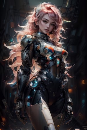 cgmech, beautiful eyes, upper body, underboob,  portrait, robot, armor, Hatsune Miku, neon light, 8K, RAW, best quality, red hair ,masterpiece, ultra high res, colorful, (medium wide shot), (dynamic perspective), sharp focus , (depth of field, bokeh:1.3), extremely detailed eyes and face, beautiful , perfect hands, detailed eyes, large breasts, (black gold, trimmed gear:1.2), (on a fururistic battlefield:1.2), ((masterpiece, best quality)), Detailed background, space exterior  ,,cyberpunk robot,mecha 🤖