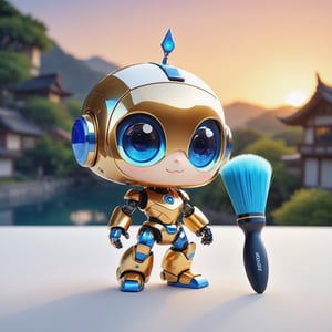 (masterpiece:1.2, highest quality), (realistic, photo_realistic:1.9)
1chibi_robot, Cute chibi robot, happy face, Designer look holding a paintbrush in one hand, white with blue, (detailed background), (gradients), colorful, detailed landscape, visual key, shiny skin. Modern place, Action camera. Portrait film. Standard lens. Golden hour lighting.
sharp focus, 8k, UHD, high quality, frowning, intricate detailed, highly detailed, hyper-realistic,interior,koola Chibi,chibi emote style,Monster