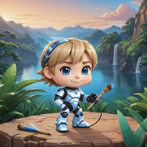 (masterpiece:1.2, highest quality), (realistic, photo_realistic:1.9)
1chibi_robot, Cute chibi robot, Designer look holding a paintbrush in one hand, white with blue, (detailed background), (gradients), colorful, detailed landscape, visual key, shiny skin. Modern place, Action camera. Portrait film. Standard lens. Golden hour lighting.
sharp focus, 8k, UHD, high quality, frowning, intricate detailed, highly detailed, hyper-realistic,interior,Steve Irwin Chibi