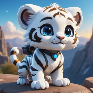 (masterpiece:1.2, highest quality), (realistic, photo_realistic:1.9)
1chibi_tiger, Cute chibi white tiger, happy face, Chest written: "TA", (Designer look holding a paintbrush in one hand), white with blue, (detailed background), (gradients), colorful, detailed landscape, visual key, shiny skin. Modern place, Action camera. Portrait film. Standard lens. Golden hour lighting.
sharp focus, 8k, UHD, high quality, frowning, intricate detailed, highly detailed, hyper-realistic,interior,robot white with blue,chibi emote style,Monster, wall-e