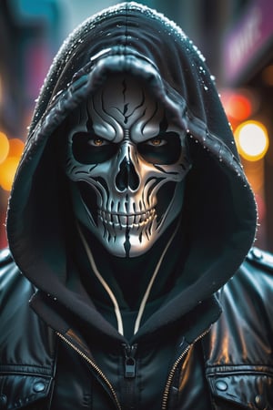 masterpiece, best quality, 8k, photo of a hooded man, fiery background, obscured face, detailed photorealistic, highly detailed, blurry photo, intricate, incredibly detailed, super detailed, detailed texture, crazy detail, clothing, in an apocalyptic city of zombie 