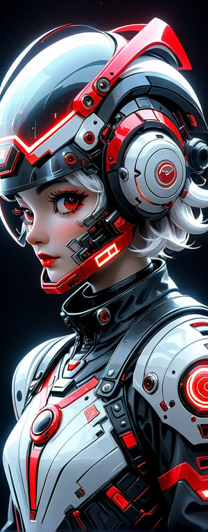 a white and silver red grey implants neon face with full space helmet translucent visor circuits on it,space helm visor gold translucent in the style of futuristic (Tron the movie gear) art helmet full gear glamour,Diesel punk steam punk animated gifs, stefan gesell, algorithmic artistry, android jones, tim hildebrandt, pop art consumer culture some translucent 