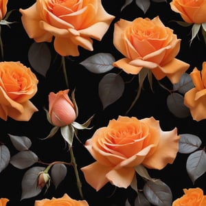 Black wilting rose, ((orange spacious background)), high resolution, high definition, best quality