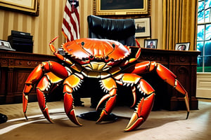 giant crab attacking the oval office, in 2 0 1 2, bathed in the the glow of a crt television, low - light photograph, photography by tyler mitchell car driver view, night, raining, creepy place, penumbra