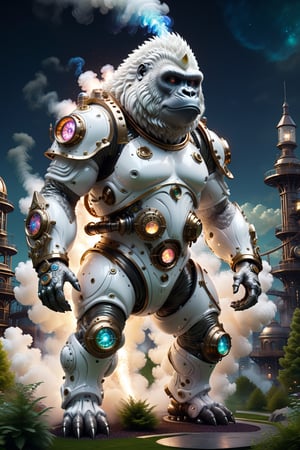 galaxies, spirals, space, nebulae, stars, smoke, iridescent, intricate detail, in the shape of a steampunk white gorilla, full body ,octane render, hyper realistic , octane render, 8k, uplight ,dreamlikeart
Modern park in the city,wide wide shot,Designed by a renowned architectural firm,There are large sculptures,Character activities,Rich in greenery,photographrealistic, ultra hyper-detailed, intricated, dramatics, overcast weather, shadowed, HighDynamicRange,Landscape composition --auto