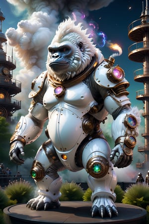 galaxies, spirals, space, nebulae, stars, smoke, iridescent, intricate detail, in the shape of a steampunk white gorilla, full body ,octane render, hyper realistic , octane render, 8k, uplight ,dreamlikeart
Modern park in the city,wide wide shot,Designed by a renowned architectural firm,There are large sculptures,Character activities,Rich in greenery,photographrealistic, ultra hyper-detailed, intricated, dramatics, overcast weather, shadowed, HighDynamicRange,Landscape composition --auto