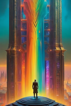 warhammer 4 0 k rainbow golden dark eldritch monument with strange cyberpunk glowing symbol rising from a futuristic city into the sky by beksinski, high detail hyperrealistic , masterpiece, best quality,
1girl,