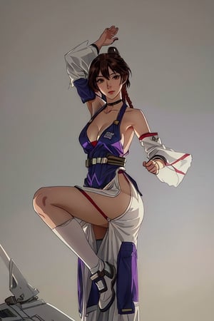 sticker of ultra detailed portrait of lisa hayes of robotech macross, long straight brown hair with bangs, perfect detailed brown eyes, white cotton long dress with straps and neckline, high quality cell shaded illustration in post apocalyptic style, full body, dynamic pose, perfect anatomy, centered, freedom, soul, approach to perfection, cell shading, 4k , cinematic dramatic atmosphere, watercolor painting, global illumination, detailed and intricate environment, artstation, concept art, fluid and sharp focus, volumetric lighting, cinematic lighting,misato katsuragi, long hair,hellsparadise style