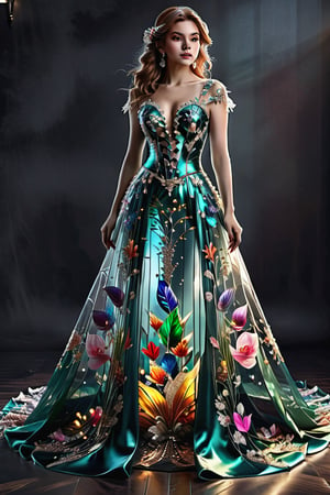 a glass  girl wearing , full body Colorful heavy Dimond Embroideryy, , fairy dress,designer dress, net full gown, fairy tail, detailed eyes , CINEMATIC, CINEMATIC LIGHT ,8lHD detailed,artstation, sharp focus, ,photo r3al,Movie ,lolitagothi,victorian,photorealistic,byrs \(manaka nemu\),f41rydr3ss,dressuni241,hoopdress,LAassunity,gl4sst3r,mermaid-line wedding dress, glass, dress,pinkdressxl,BugCraft,qingsi,satin green dress, see-through