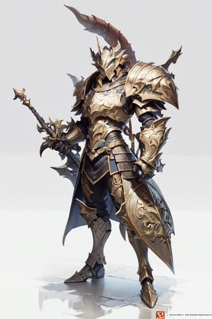 highly detailed,{best quality}, {{masterpiece}}, {highres}, original, extremely detailed 8K wallpaper,masterpiece, best quality, illustration, beautifully detailed eyes,  cinematic lighting,
masterpiece,best quality,(detailed eyes and skin)




a boy
Black and gold armor
Strong build
fantasy style
Dragon shaped helmet
full face helmet
full armor
heavy armor