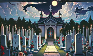 mhighly detailed,{best quality}, {{masterpiece}}, {highres}, original, extremely detailed 8K wallpaper,masterpiece, best quality, illustration, beautifully detailed eyes,  cinematic lighting,


nobody
night
cemetery