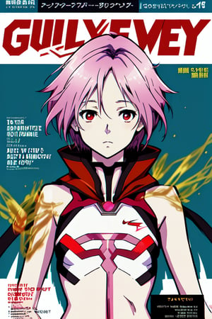  (magazine cover, english text: 1.3), nike, guilty crown inori, very detailed, neon background