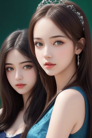 Beautiful group of girls with realistic look, studio background