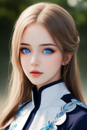 Beautiful girl with blue eyes and realistic look