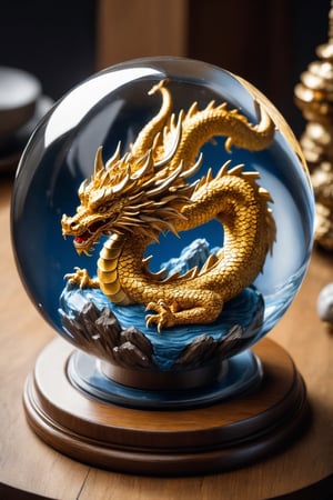mini\(ttp\), (8k, RAW photo, best quality, masterpiece:1.2), medal of honor, ((ISOMETRIC CHINESE STYLE DRAGON)), miniature, landscape, isometric, , on wooden board, The whole thing is in a glass sphere, 
best quality, highres, chibi,full body,  , 