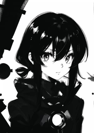 monochome, anime, girl