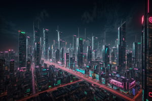 cyberpunk city,neon lights,hypercars,buildings,scenery,cityscape