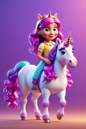 best quality, detailed texture, detailed shadows,3d style,3D render,unicorn, shadow, standing, human girl with unicorn pony and horns, like human pose, animated,