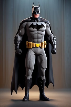 best quality, detailed texture, detailed shadows,3d style,3D render,batman, shadow, standing, wearing batman clothes, like human pose, animated,