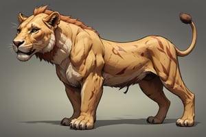 ((Hand Painted, Stylized, Game character, Concept Art,character sheet of a lioness, Stylized Textures, Hand Painted Textures, Cartoon, World of Warcraft style)), Stylized asset,  more detail XL, greg rutkowski, (world of warcraft style asset, artstation style, stylized station, 3d extrude style, flipped normals style), stylized prop,  3d, cartoon proportions,comic book, work of art,  breathtaking lioness , Let the concept merge fantasy and nature in a mix of UHD, sideview


