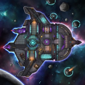 2d dnd battlemap, futuristic spaceship
