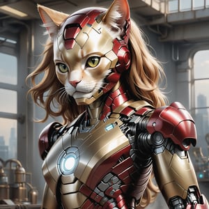 futuristic cat iron man (best quality,masterpiece:1.2),ultra detailed,(photo realistic:1.4),high_school_girl,minju,mecha