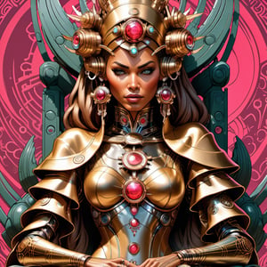 beautiful female evil cyborg druid android queen, ultra realistic, concept art, intricate details, 8k, art by todd mcfarlane and artgerm and greg rutkowski and alphonse mucha,dfdd,vaporwave style,oni style,steampunk style,cyberpunk style