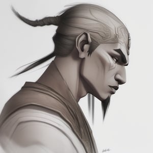 profile pic for a DJINN, Display Pic, asian male, fantasy, face detail, mysterious, realistic, rustic, magical, ethereal,l3min,HellAI,isni,pencil sketch,cyborg, real, 1st_person_view, colored, real, photo,arcane