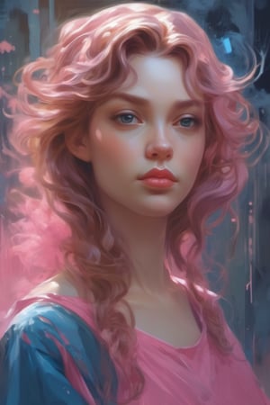 1girl, pink  and blue and pink splash, Glittering, rim lighting with sunlit hair, brown hair, rim light, in highly detailed, beautiful painting by daniel f gerhartz art by Vladislav Nagornov, art by Ruth Sanderson, digital art, bright, beautiful, splash, Glittering, cute and adorable, filigree, rim lighting, lights, extremely, magic, surreal, fantasy, digital art, wlop, artgerm and james jean, sf, intricate artwork masterpiece, ominous, matte painting movie poster, golden ratio, trending on cgsociety, intricate, epic, trending on artstation, by artgerm, h. r. giger and beksinski, highly detailed, vibrant, production cinematic character render, ultra high quality model,Leonardo Style