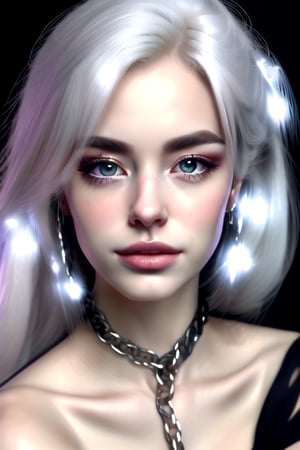 8k portrait of beautiful white hair, realistic, detailed skin, intricate, elegant, highly detailed, majestic, digital photography, art by artgerm and ruan jia and  (masterpiece, sidelighting, finely detailed beautiful eyes: 1.2), hdr, infinity, huge boobs, nude, long leg, neck tatoo, real, skin, shadow_the_hedgehog, iron chain handcoff,Detailedface,Detailedeyes, bondage,o-ring , pearcing , smoky makup,perfecteyes, ,gh3a,b3rli,n_2b,kikigram_97,gwen stacy,Realism