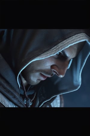 Assassin's Creed, hero, head closeup, absurd resolution, zoom portrait, high resolution, ultra detailed clothing, energetic movement, bold colors, dynamic texture, highly detailed artistic, cinematic lightings