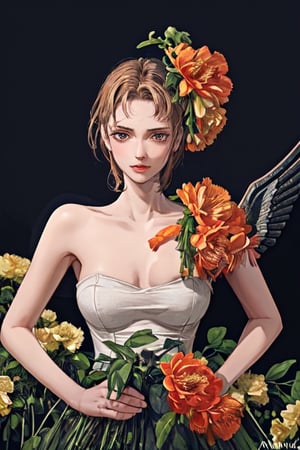	 ,amidef,IncrsAprobMeme,AdaWongRE,medium sized breasts,High detailed ,DonMF43,semi nude,chuuChloe,flowers,winged