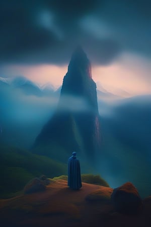 

Create a captivating AI artwork that captures the essence of a mysterious world where ancient, towering mountains rumble with hidden power. The landscape is shrouded in an eerie, ethereal gloom, casting a surreal, bluish hue over everything. In this surreal setting, depict two enigmatic figures, who appear to be long-lost relatives, meeting for the first time in centuries. Their reunion is filled with both trepidation and wonder, as they stand amidst the rumbling mountains, surrounded by the enigmatic gloom, their expressions a mix of curiosity and nostalgia. Let this artwork evoke a sense of both awe and melancholy, as if it tells a story of forgotten connections and the timeless power of nature." perfect dynamic composition, (masterpiece, Best Quality, photorealistic, ultra-detailed, finely detailed, high resolution, 8K wallpaper),

,photo r3al
