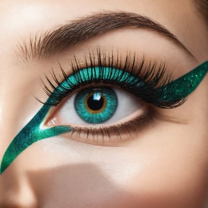 This eye resembles a vast sky at dusk, its deep shade of smaragda with a slight shimmer of emerald highlights makes the viewer immerse in it, as if in a sea of mysterious feelings and emotions. Luxurious eyelashes, like elegant peacock fans, affectionately frame this look, adding mystery and majesty. Every moment in this eye is like a Renaissance painting, where every brush stroke brings new delight and admiration