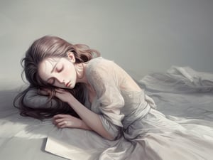 beautiful tired woman