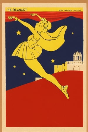 The Ballerina, a detailed Matchbox Label. Red, yellow and dark navy, triadic colors, Toulouse Lautrec core, anime vibes, Vintage Print Graphics, VSML, 1945, 1918