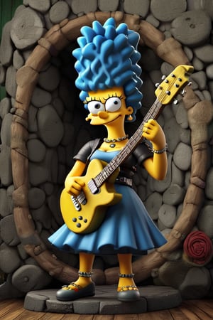Masterpiece of Marge Simpson in the style of a celtic punkrocker ,3d style