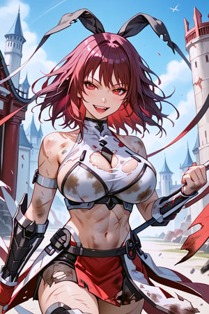 score_9, score_8_up, score_7_up, score_6_up, masterpiece, best quality, ultra-detailed,anime style
post-apocalypse theme, 1girl, (mizukishiranui, purple hair, red eyes,, teenage, torn clothes, dirty clothes, bikini armor, crop top, leather skirt, armored boots, scar across eye, scar on cheek), scowl, castle,scary,dark,aqua,mizukishiranui, purple hair, red eyes