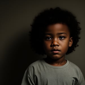 portrait of an ugly fat bald black child boy, with brown eyes, round eyes, wearing stylish clothes, jail mugshot background