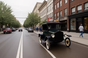 Ford model T running on the street