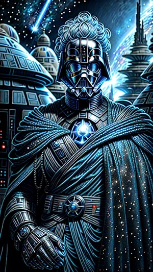 Man in Star Wars, a cinematic masterpiece capturing the essence of the galaxy far, far away. This artwork is of the highest quality, presented in stunning high definition, and meticulously crafted with extraordinary attention to detail, resulting in an awe-inspiring 8K resolution image. The scene showcases a solitary figure, a heroic protagonist, clad in futuristic armor reminiscent of the iconic Star Wars universe. The lighting, expertly composed, casts dramatic shadows, depicting an intense and atmospheric ambiance. The scenery is intricately designed, featuring an otherworldly backdrop with vast galaxies, twinkling stars, and celestial phenomena. This extraordinary artwork stands as a testament to the artist's skill, dedication, and passion for the Star Wars franchise, elevating it to the realm of super-detailed masterpieces.